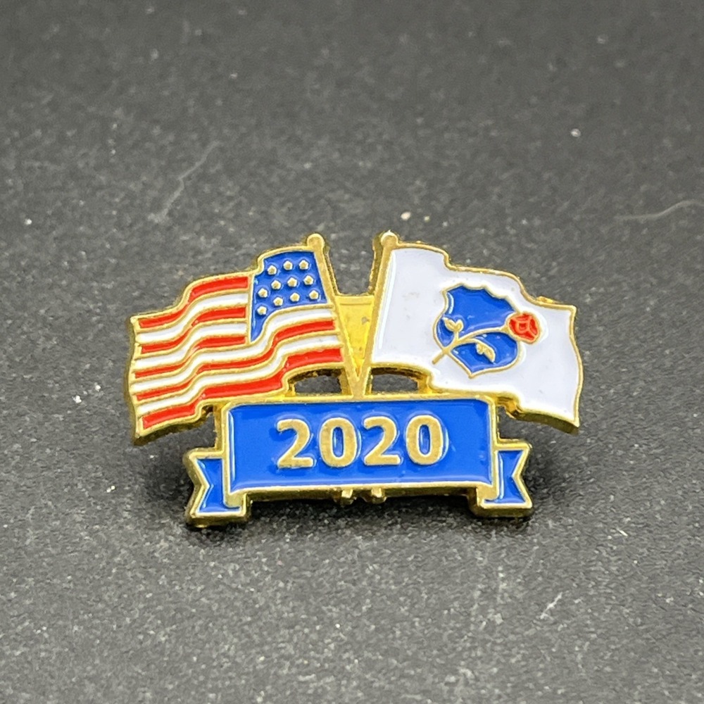2020 National Law Enforcement Memorial Dual Flags Lapel Hat Pin